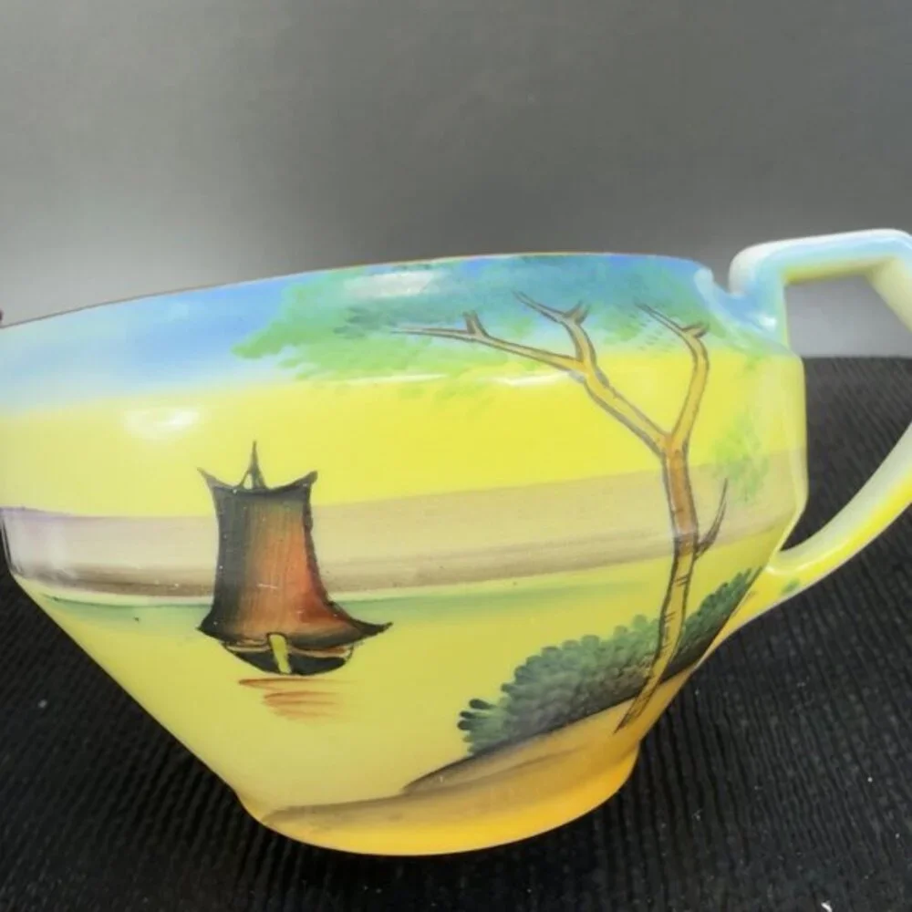 Meito‎ China Chikaramachi Porcelain Sugar And Creamer Set 2 Hand Painted Japan